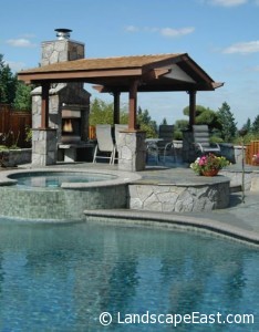 Pool with Covered Fireplace