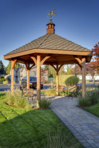 Lanscape East West Molalla Communications Park Covered Sitting Area