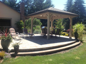 Landscape East West Covered Sitting with Outdoor Kitchen