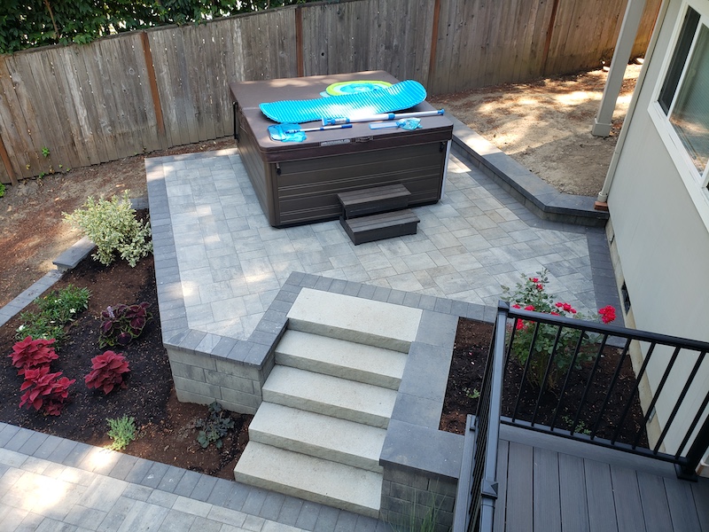 paver hot tub